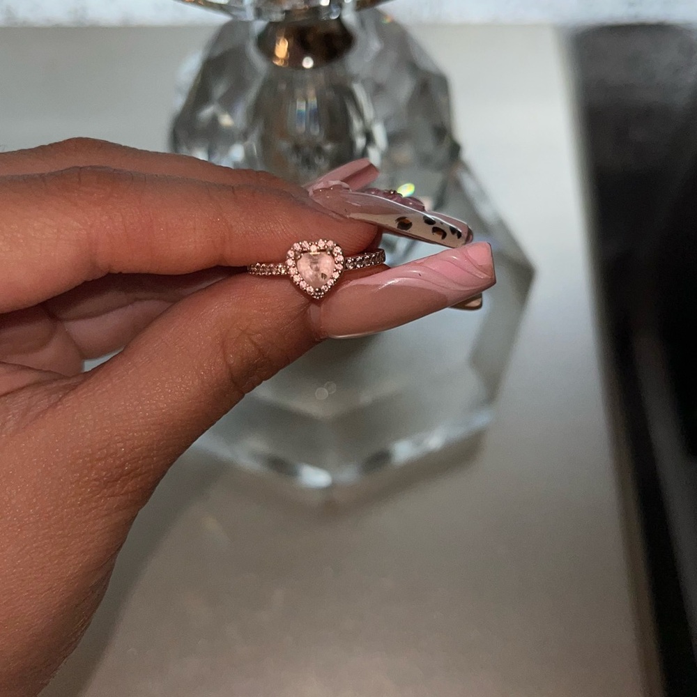 Pandora Pink Heart Ring rose gold